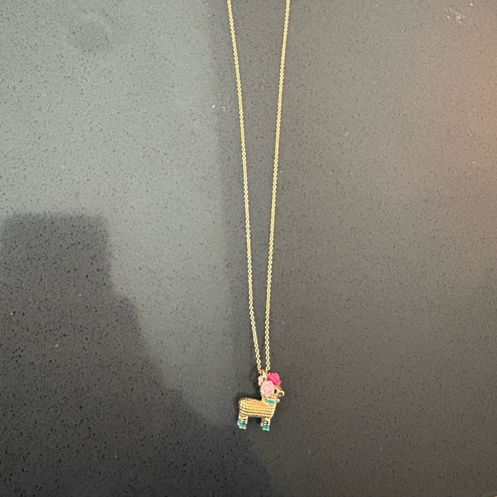 Kate Spade Gold Necklace with Pink Charm